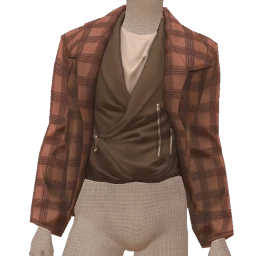 Front Row Plaid Layered Waistcoat And Jacket