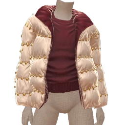 Front Row Gold Studded Puffer Jacket