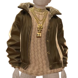 Ikon Elite Brown Leather Jacket And Cable Knit Pull Over