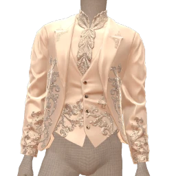 Ikon Elite Cream Crystal Embroidered Suit Jacket
