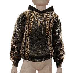 Ikon Elite Glitter Glow Black Chain Hoodie