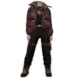 Ikon Elite Black And Purple Puffer Punk Outfit