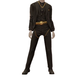 Ikon Elite Black And Gold Chain Suave Suit