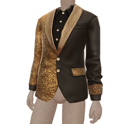 Ikon Elite Black Leather Gold Crystal Jacket