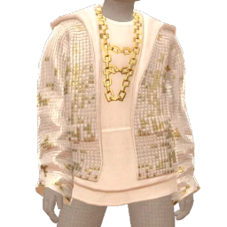 Ikon Elite Cream And Gold Pixel Sweater