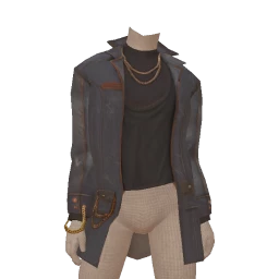 Front Row Gilded Threads Long Denim Jacket With Chains