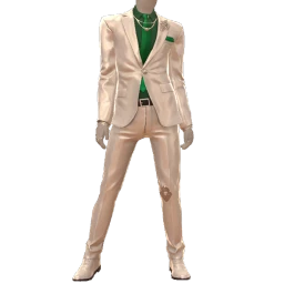 Ikon Elite White And Green Sleek Suit