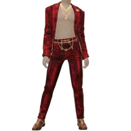 Ikon Elite Red Velvet And Gold Suit