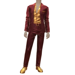 Ikon Elite Red And Gold Velvet Tailored Suit