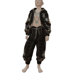 Ikon Elite Black And Blue Motif Streetwear Outfit