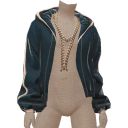 Ikon Crushed Metal Blue Hooded Jacket