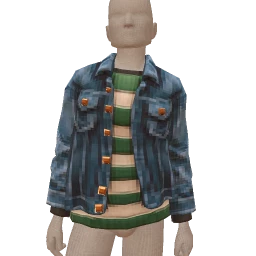 Ikon Pixel Denim Jacket And Stripe Top