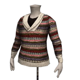 Pattern Shawl Neck Jumper