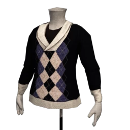 Diamond Shawl Neck Jumper