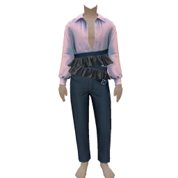 La Haute Couture Blue Ruffle Outfit Purple