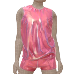 Mahiki Metallic Pink Shorts And Shirt Swimwear Combo