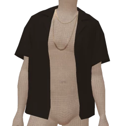 Mahiki Open Basic Black Shirt