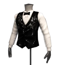 Black Onyx Sequined Waistecoat