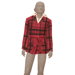 Front Row Red Bow Plaid Jacket