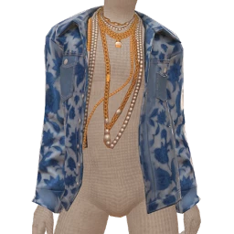 Front Row Metallic Blue Camouflage Jacket