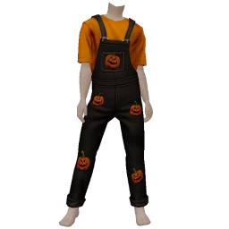 Cosmos Black And Orange Pumpkin Dungarees