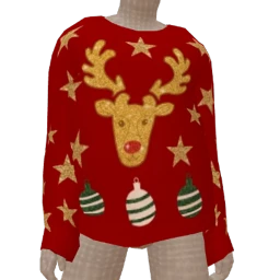 Cosmos Reindeer Red Festive Sweater