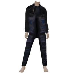 Delirious Dark Blue Frayed Double Denim Outfit