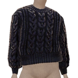 USAesthetics Metallic Black Cable Knit Sweater