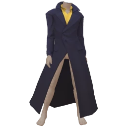 Front Row Navy Wool Overcoat