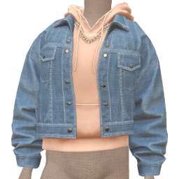 Yume Street Cyber Denim Hoodie Top