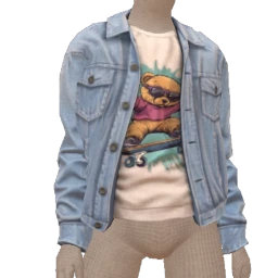 Yume Denim Teddy Skater Jacket And T-Shirt