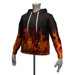 Kangaroo Pocket Drawstring Flame Hoodie