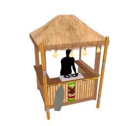 Tiki Party DJ Booth - Interactive