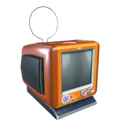 Loft Shiny Retro Television (Orange)