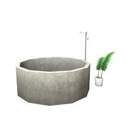 Minimalist Grey Asphalt Bathtub