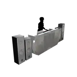 Luxe Silver Luster DJ Booth - Interactive