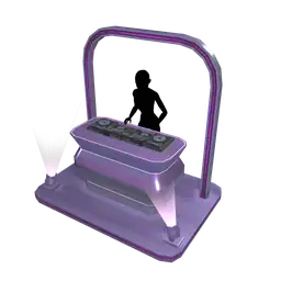 Luxe Party Yacht Purple Neon DJ Booth - Interactive