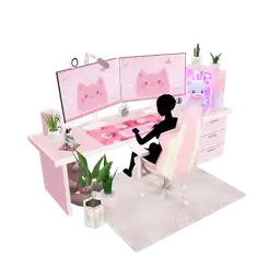 Mod Cute Paws PC Desk Setup - Interactive