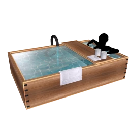 they. Wood Clad Bath