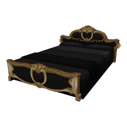 Baroque Louis Double Bed - Dark