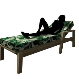Summer Deck Chair (Green Leaves)