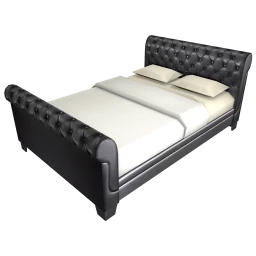 Kate Queen Vinyl Bed in Black
