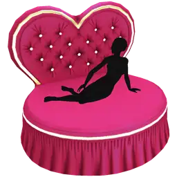 Mod Heart Shaped Bed - Interactive