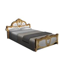 Baroque Louis Double Bed - Light