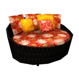 Oriental Round Day Bed - Chrysanthemum