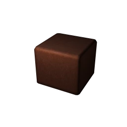 Brown Leather Pouffe