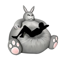 Big Bunny Bean Bag (Grey)