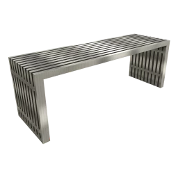 Gridiron Large Stainless Steel Bench in Silver