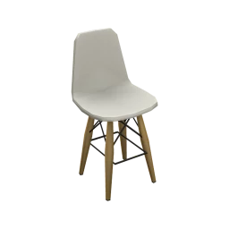 Pyramid Bar Stool In White 