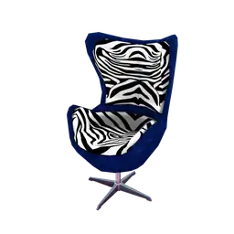 Luxe Cobalt Vision Royal Blue Zebra Accent Chair